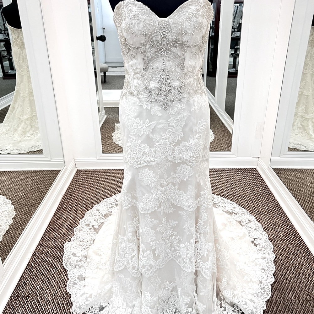 Casablanca Bridal Gown Iris 2244 Size 14 Champagne/Ivory/Silver